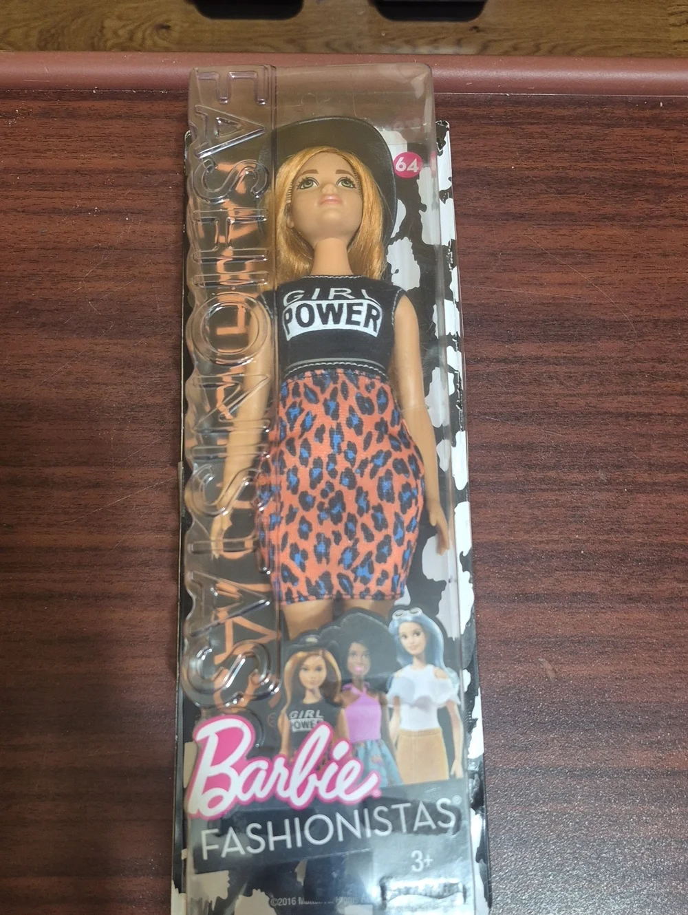 Nes And Sealed Barbie Fashionistas Orange Leopard Dress Doll with Black Top